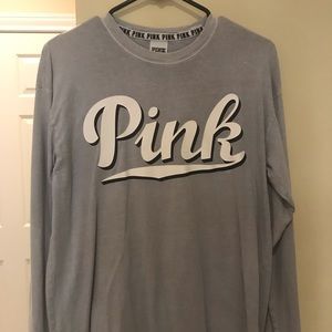 Grey VS Pink Long Sleeve Tee